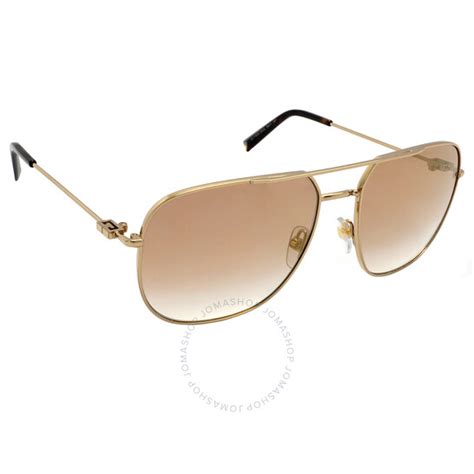 Givenchy Brown Gradient Mirror Pilot Unisex Sunglasses GV